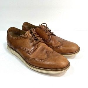 Cole Haan Mens Size 10.5 Original Grand Wingtip Shoes Tan Leather Oxford READ